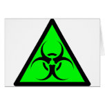 Bio Hazard or Biohazard Sign Symbol Warning Green Cards
