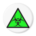 Bio Hazard or Biohazard Sign Symbol Warning Green Magnets