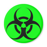 Bio Hazard or Biohazard Sign Symbol Warning Green Magnets