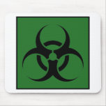 Bio Hazard or Biohazard Sign Symbol Warning Green mousepads