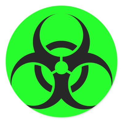 Bio Hazard or Biohazard Sign Symbol Warning Green by inquester