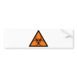 Bio Hazard or Biohazard Sign Symbol Warning Orange Bumper Stickers