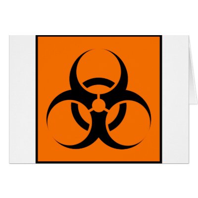 Bio Hazard or Biohazard Sign Symbol Warning Orange by inquester