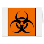 Bio Hazard or Biohazard Sign Symbol Warning Orange cards