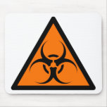 Bio Hazard or Biohazard Sign Symbol Warning Orange mousepads