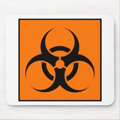 Bio Hazard or Biohazard Sign Symbol Warning Orange by inquester