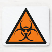 Bio Hazard or Biohazard Sign Symbol Warning Orange Mouse Pad