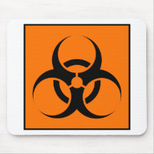 Bio Hazard or Biohazard Sign Symbol Warning Orange Mousepad