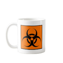 Bio Hazard or Biohazard Sign Symbol Warning Orange Coffee Mugs