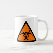 Bio Hazard or Biohazard Sign Symbol Warning Orange Mugs