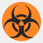 Bio Hazard or Biohazard Sign Symbol Warning Orange Sticker