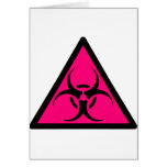 Bio Hazard or Biohazard Sign Symbol Warning Pink Card