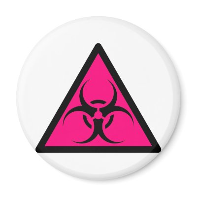 Bio Hazard or Biohazard Sign Symbol Warning Pink by inquester