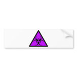 Bio Hazard or Biohazard Sign Symbol Warning Purple bumper stickers