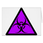 Bio Hazard or Biohazard Sign Symbol Warning Purple Card