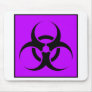 Bio Hazard or Biohazard Sign Symbol Warning Purple Mouse Pads