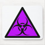 Bio Hazard or Biohazard Sign Symbol Warning Purple mousepads