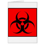 Bio Hazard or Biohazard Sign Symbol Warning Red Greeting Cards