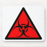 Bio Hazard or Biohazard Sign Symbol Warning Red mousepads