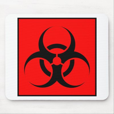 Bio Hazard or Biohazard Sign Symbol Warning Red by inquester