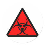 Bio Hazard or Biohazard Sign Symbol Warning Red
