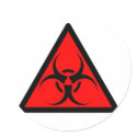 Bio Hazard or Biohazard Sign Symbol Warning Red stickers