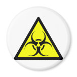 Bio Hazard or Biohazard Sign Symbol Warning Yellow magnets