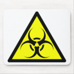 Bio Hazard or Biohazard Sign Symbol Warning Yellow mousepads