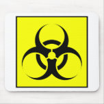 Bio Hazard or Biohazard Sign Symbol Warning Yellow Mousepad