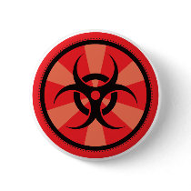 Bio-Hazard - Red Pinback Buttons