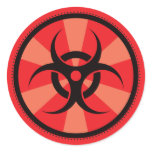 Bio-Hazard - Red Round Sticker