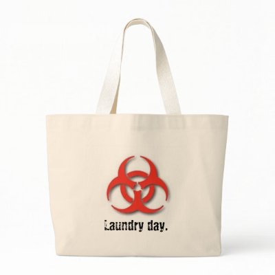 Bio-Hazard-Symbol, Laundry day. Bags by mommytothemax