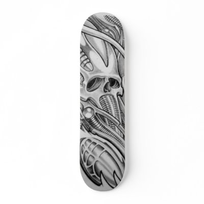 bio skull 2 RITON TATTOO Skate Deck by ritonman