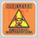 Biohazard authorised personnel only stickers
