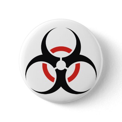 Biohazard Pinback Buttons by QueenHare