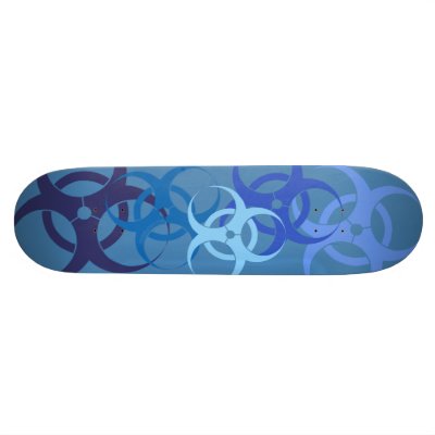 Biohazard (cool blue) skateboard by froodystuff