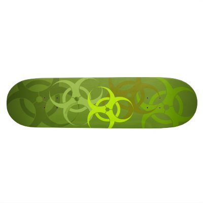 Biohazard (jungle green) skate board decks by froodystuff