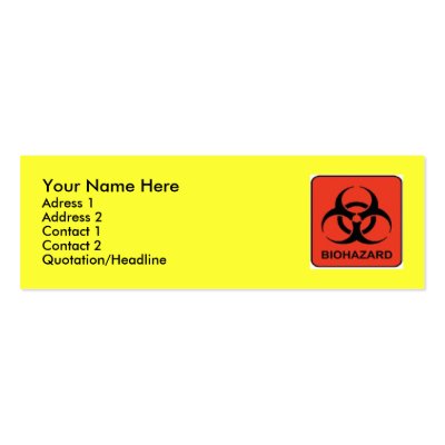 Biohazard Profile Card Business Card Templates by heavymetall