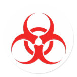 Biohazard red design! round sticker