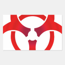 Biohazard - RED Rectangular Stickers
