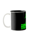 Biohazard symbol on green coffee mug