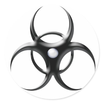 Biohazard T-Shirts, Travel Mugs and Gifts! Round Stickers by 50thbirthdaygifts