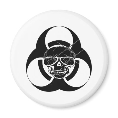Biohazard Tattoo Skull Magnet by WhiteTiger_LLC