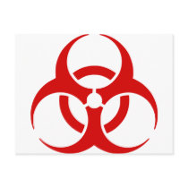 biohazard ! warning danger postcard