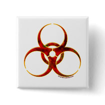 Biohazard Warning Symbol Button
