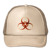 Biohazard Warning Symbol Trucker Hats