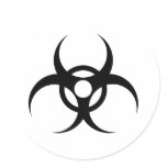 biohazard waste symbol sticker