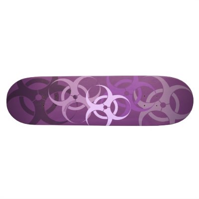 Biohazard (wizard purple) skateboard deck by froodystuff
