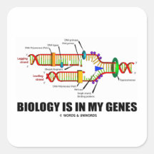 Biology Is In My Genes (DNA Replication) Square Sticker