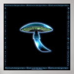 Bioluminescent Toadstool Mushroom Futuristic Art posters